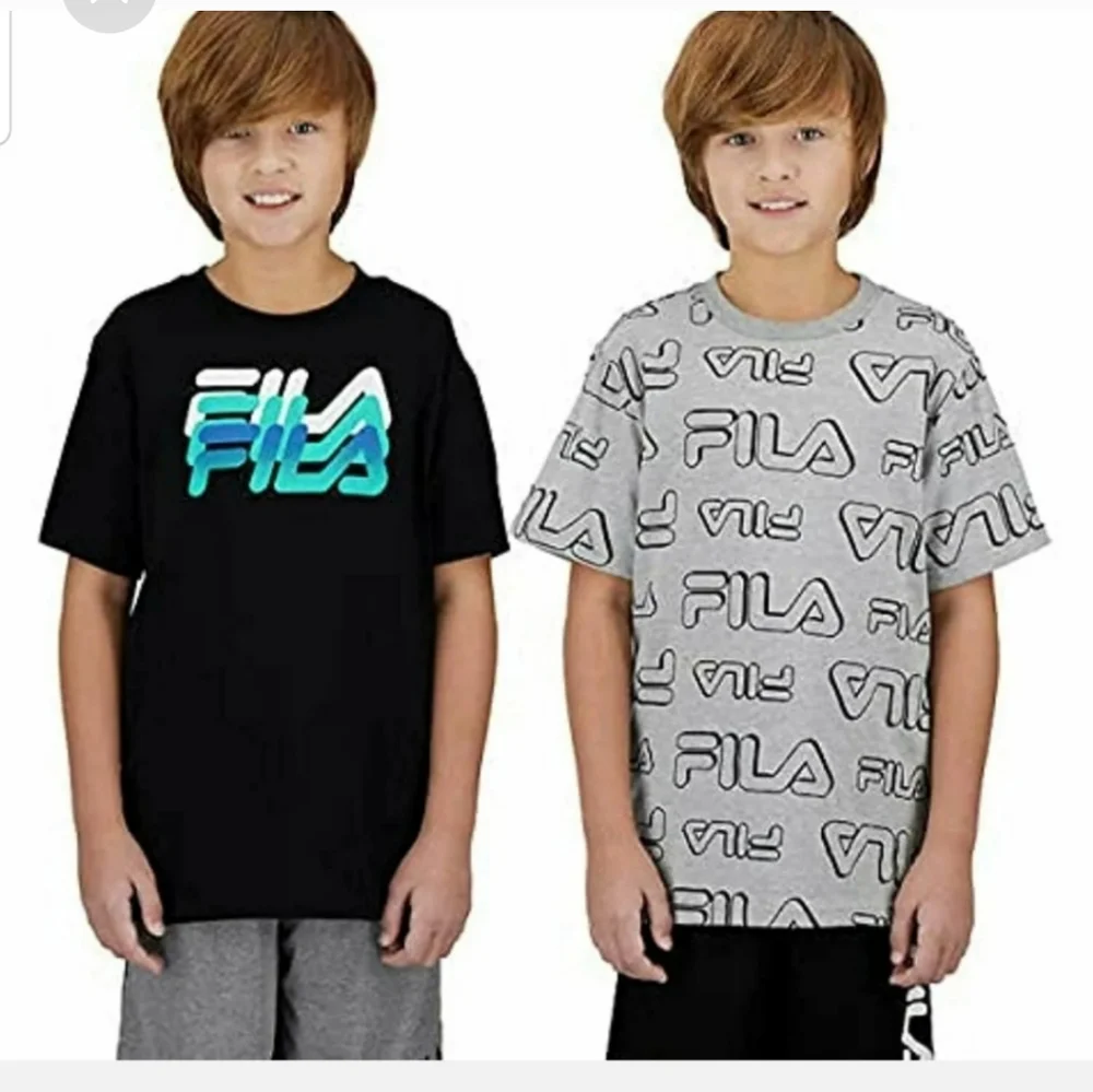 Fila Youth boys 2-pack Shirt Black and gray XL Nwt 18/20